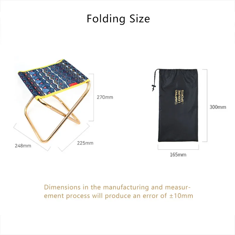 Складное алюминиевое кресло с принтом ультрасветильник портативный стул для
