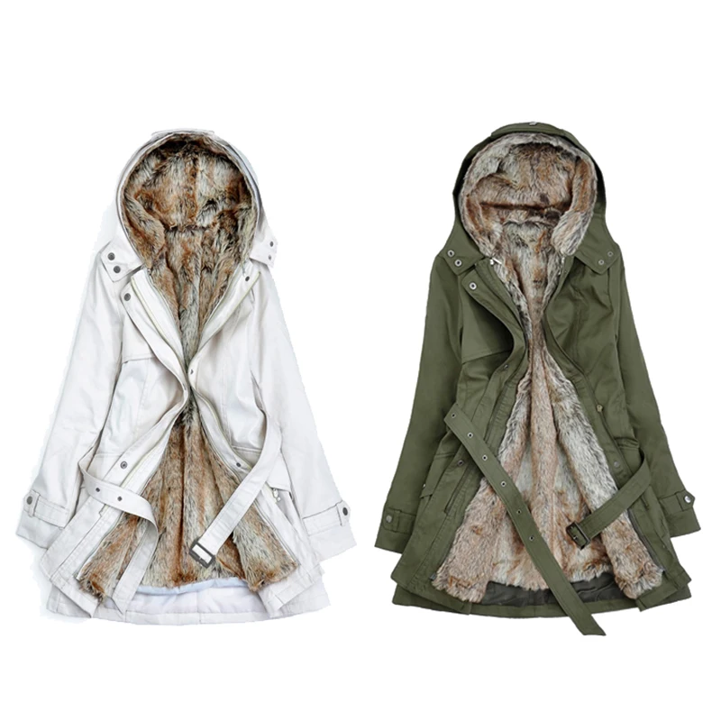 Женские меховые толстовки зимнее теплое длинное пальто куртка облегающие парки