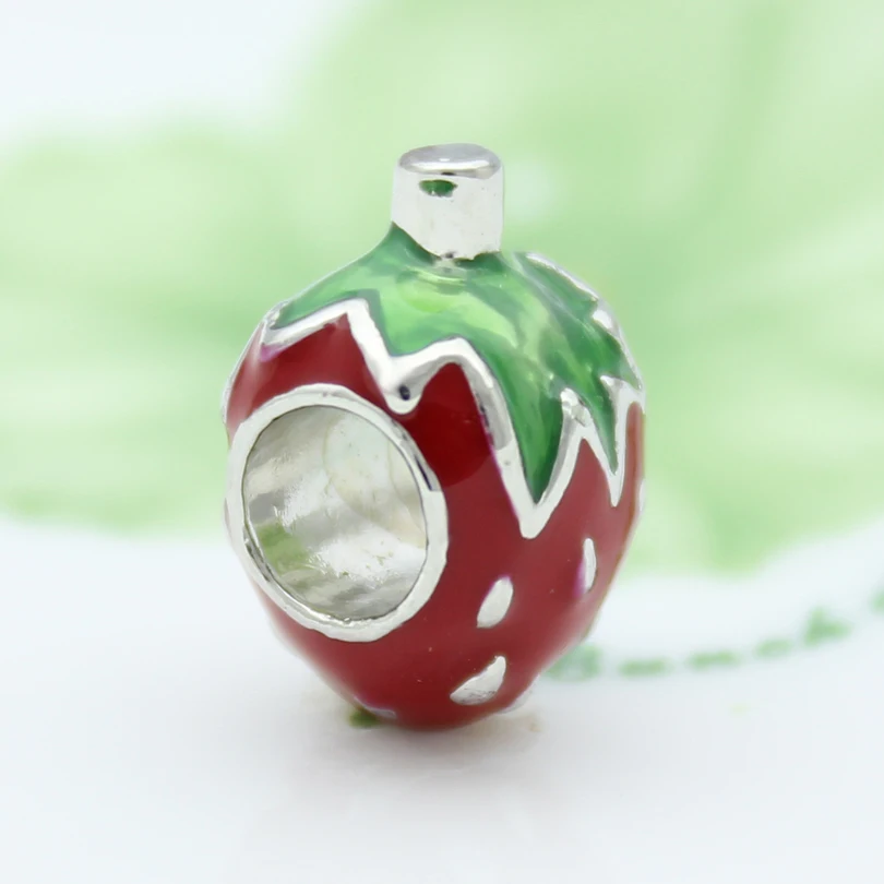 Большие красные амулеты "Клубника" бусины подходят для браслета Pandora
