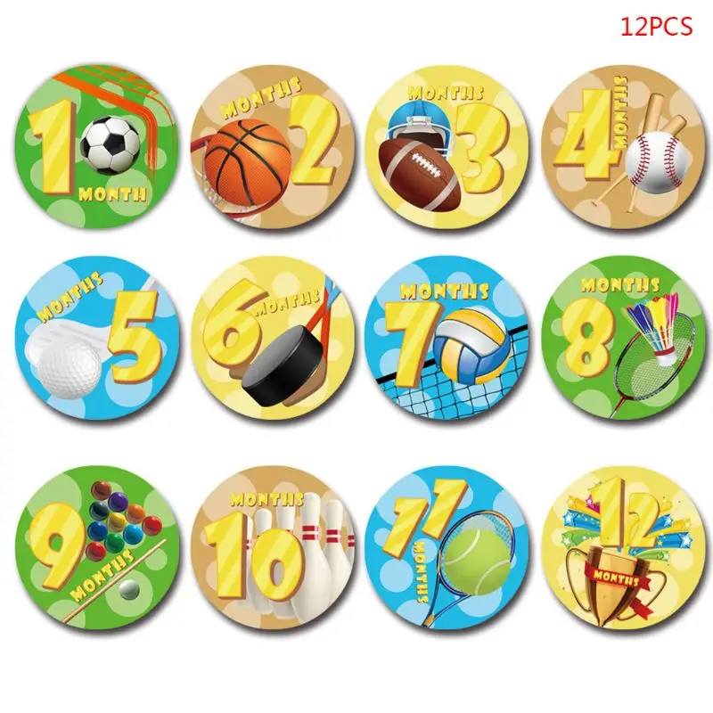 12 шт./компл. месячная наклейка для детской фотосъемки новорожденных памятная s