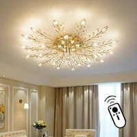 modern k9crystal ceiling lights industrial retro home lamp for living room bedroom dining table led remote controlceiling light