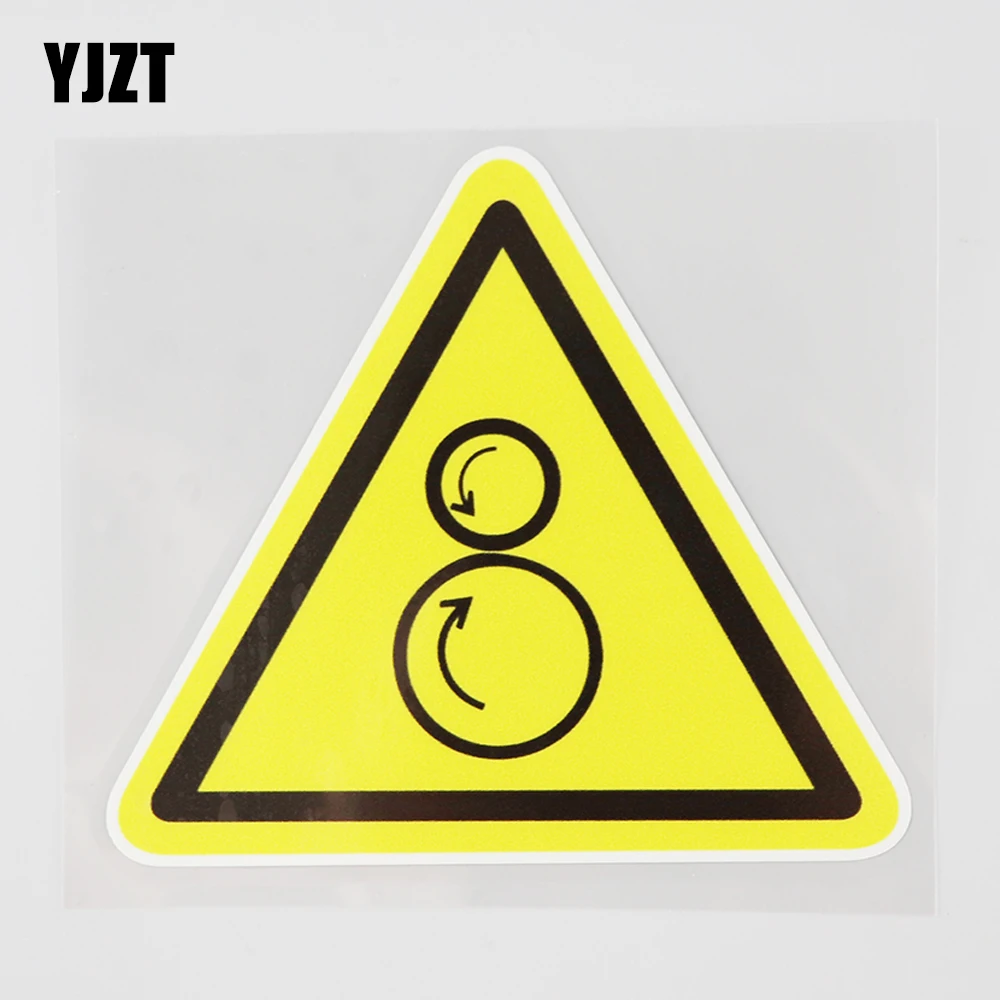 

YJZT 12.2CM×11.1CM Warning Counter Rotating PVC Decal Car Sticker 12C-0531