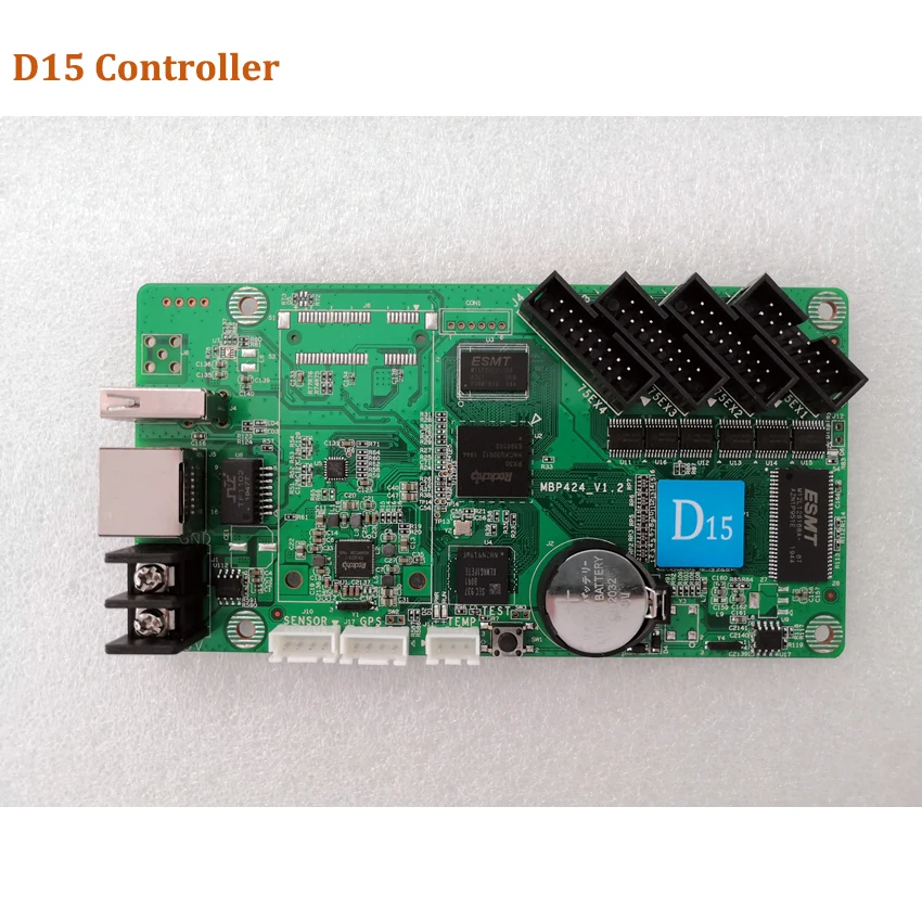 HD-D15 asynchronous full color led display control card 4*HUB75 data interface RGB ,384x64 pixels,Small size screen control card