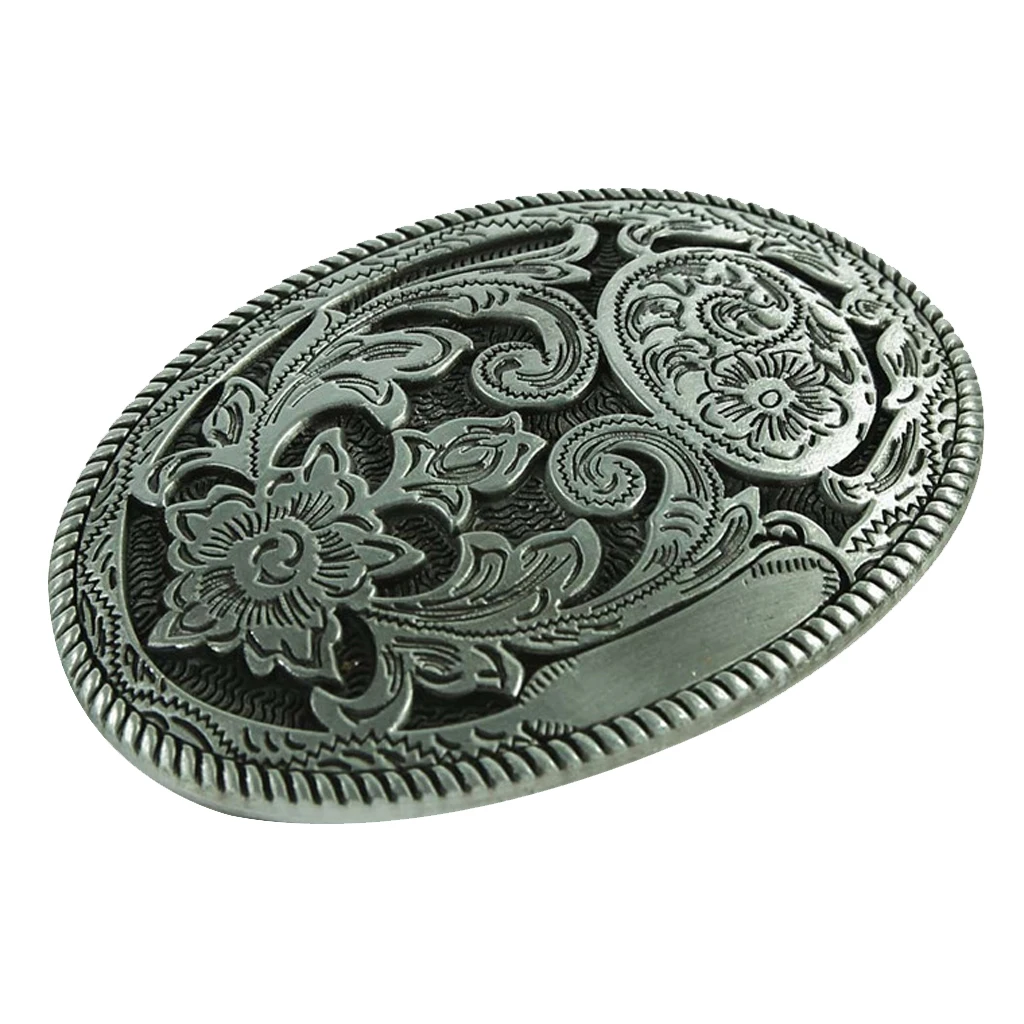 

Vintage Flower Horse Man Tattoo Mens Belt Buckle Western Cowboy
