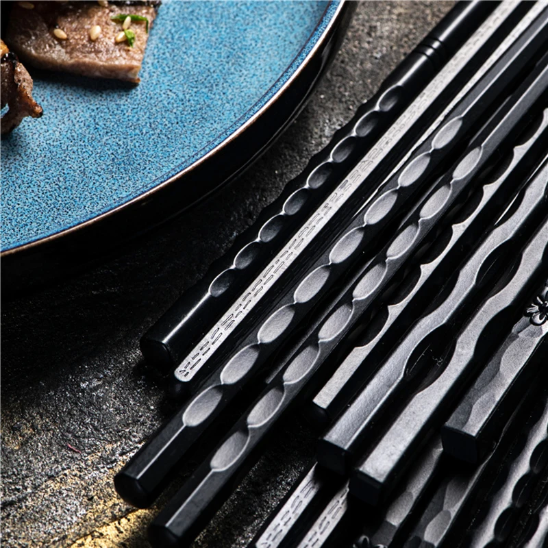 1 пара японских палочек для еды Нескользящие палочки из сплава суши китайские