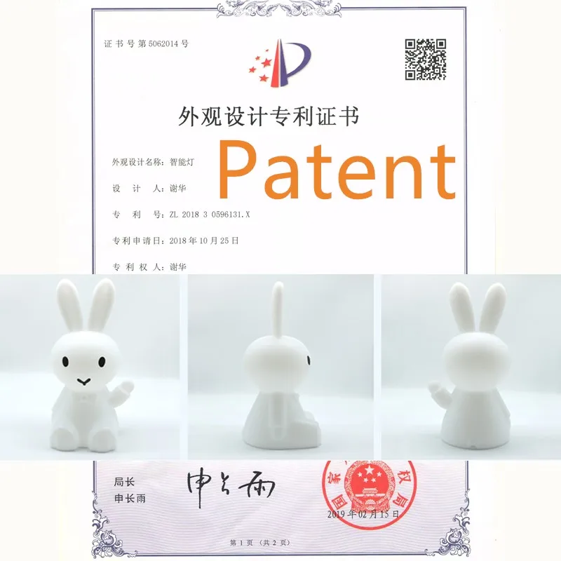 36 см мультяшный кролик лампа Светодиодный Ночник светильник для детей подарок