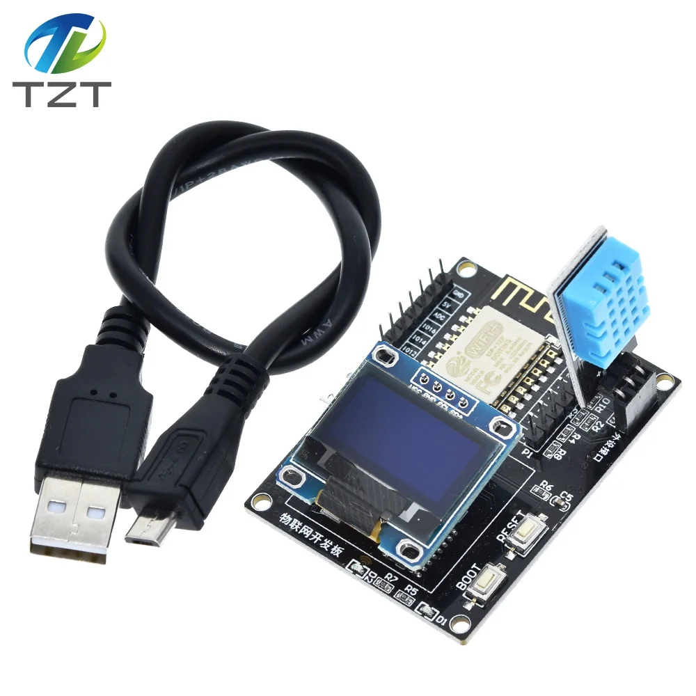 Макетная плата ESP8266 IoT + модуль DHT11 для измерения температуры и влажности