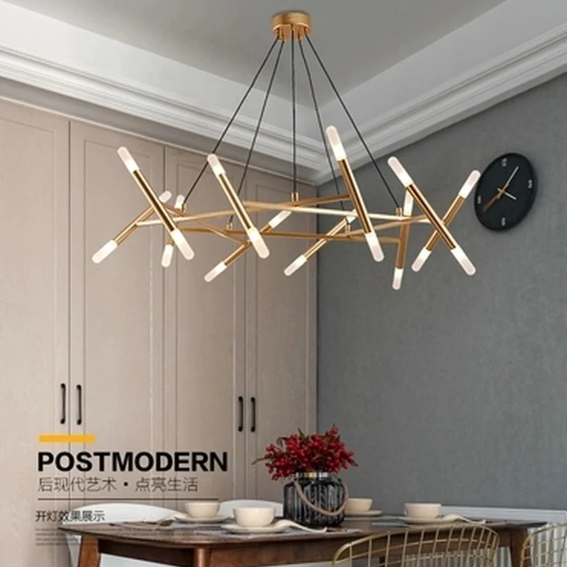 Позолоченный Американский светодиодный подвесной светильник G4 круглая