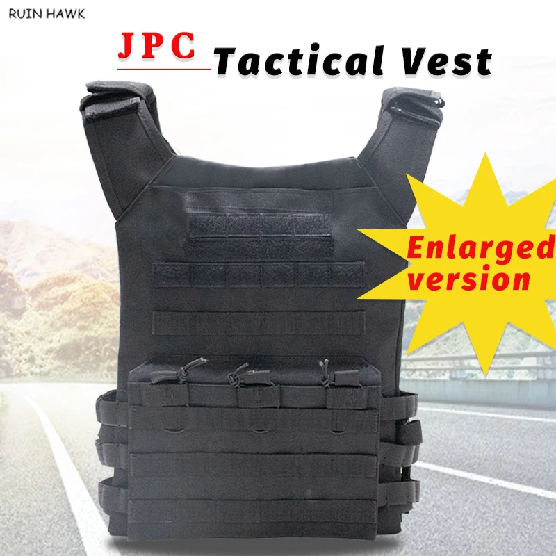 

Large Version Army Tactical Hunting Gear Military Molle Outdoor JPC Airsoft Vest Chest Rig Protective Plate Carrier Adjustable