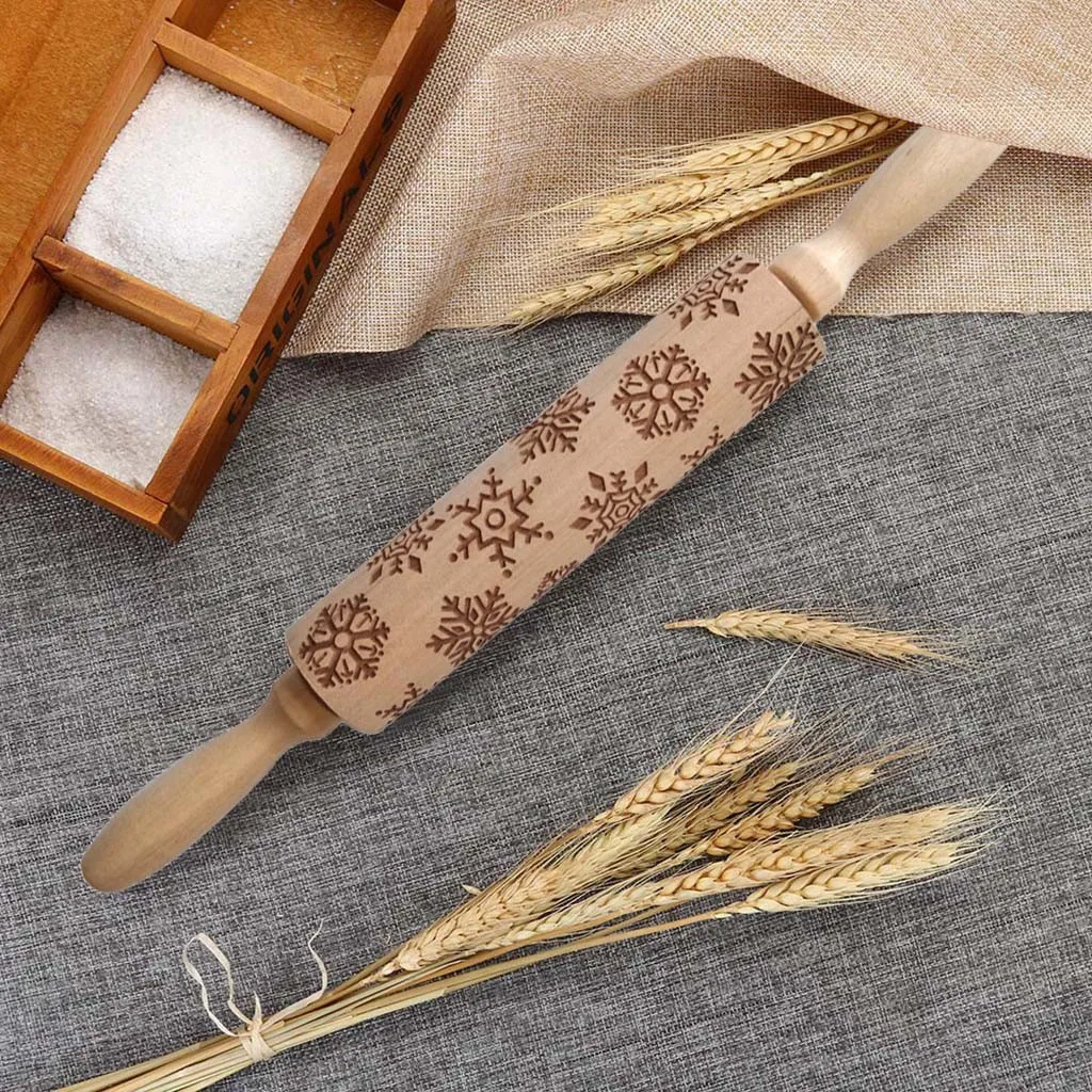 35 см Рождественская Скалка rouleau a patisserie walek do ciasta patisserie outils аксессуары douille patisserie Xmas@ 5