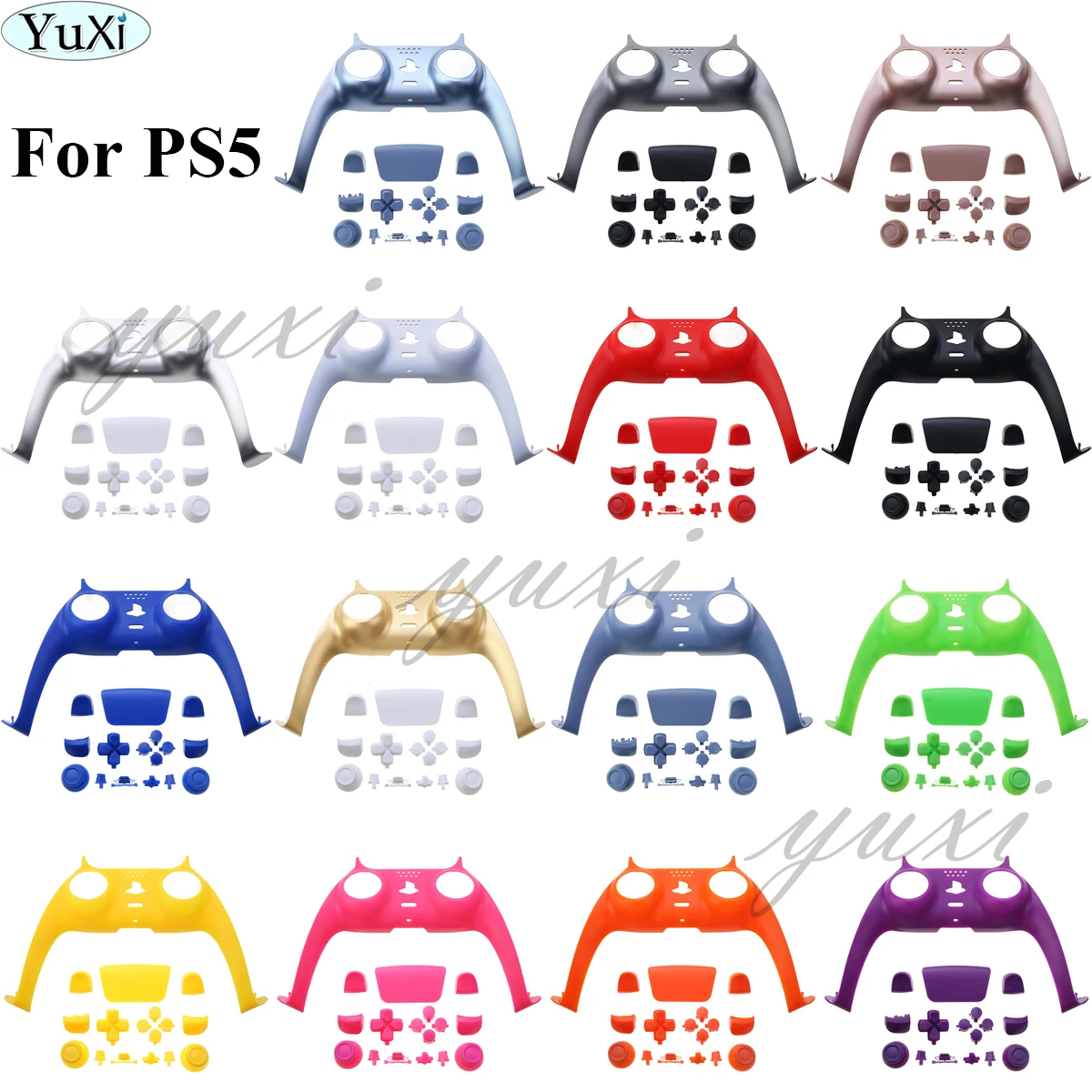 YuXi Gamepad Decorative Strip Replacement Shell Decoration for PS5 DualSense 5 Controller Joystick W/Full Set Buttons | Электроника