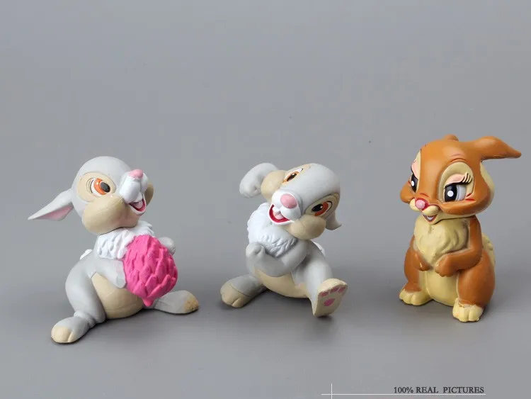 

7PCS Disney Cartoon Bambi Deer Toys PVC Action Figures Rabbit Figurine Squirrel Model anime Dolls Christmas Gifts For Kids