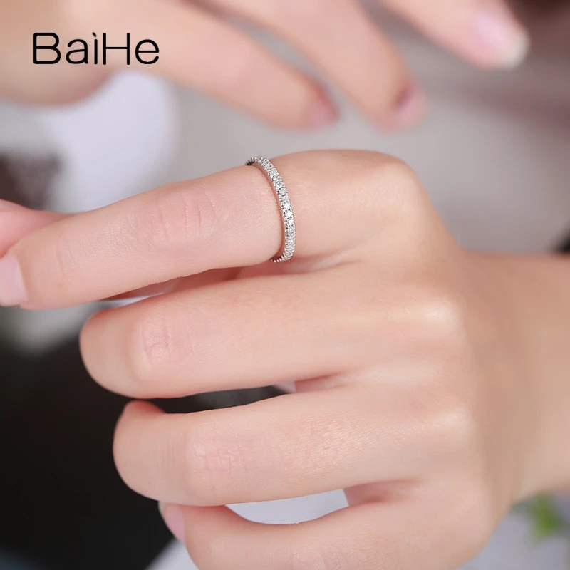 Женское кольцо с натуральными бриллиантами BAIHE 0.33ct SI/H белое золото 18 К