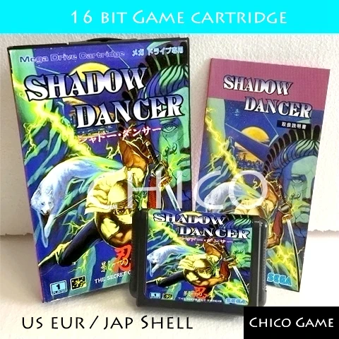 Shadow Dancer с коробкой и руководством для Sega MegaDrive игровая консоль 16 бит MD карта |