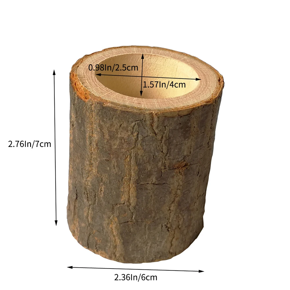 

Bark Stake Candle Holder Plant Pot Handmade Wooden Ornaments Pillar Design Candlestick For Home Wedding Decoration Supply