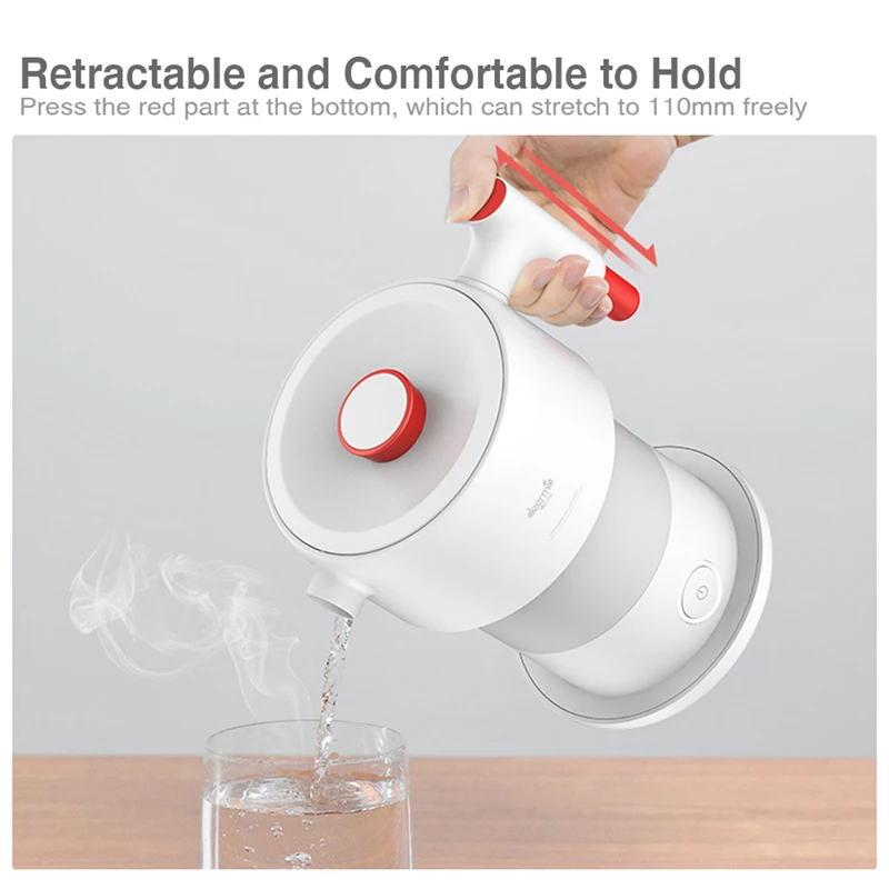 Deerma 0.6L Мини Складной электрический чайник портативная колба для воды с