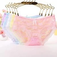 women sexy mesh panties lace floral low waist briefs breathable underwear female underpants cotton knickers lingerie plus size