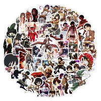 50pcs attack on titan anime stickers graffiti laptop snowboard guitar motorcycle skateboard bicycle luggage waterproof decal toy