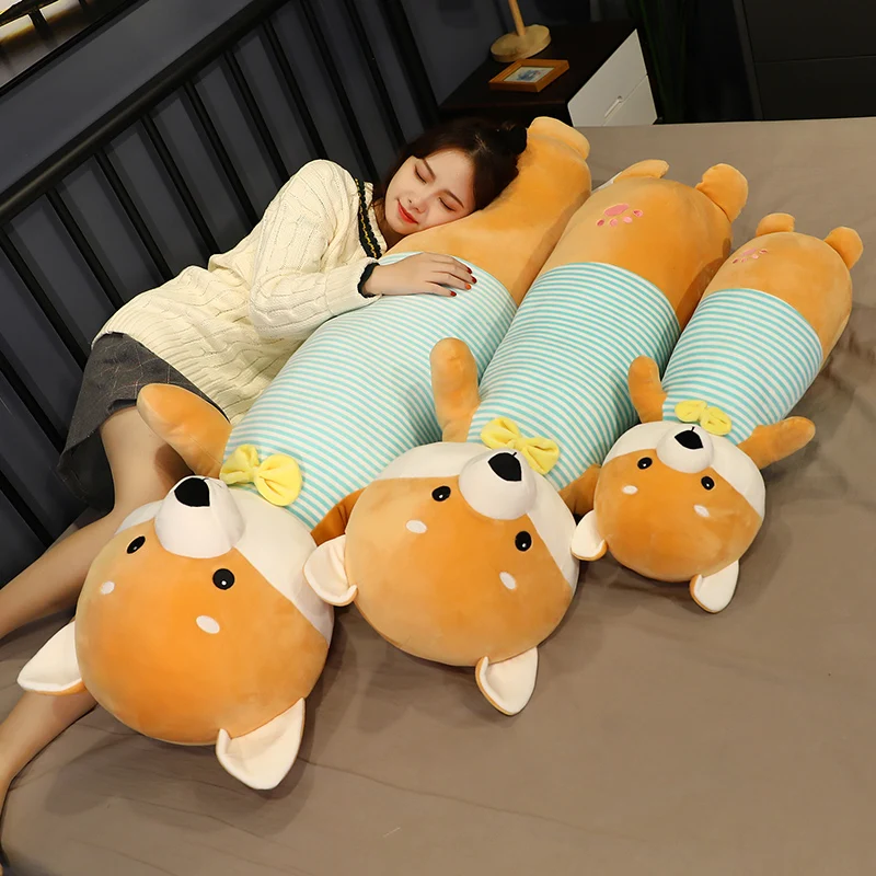 Online 105CM De Dibujos Animados Animal Leche De Vaca Cerdo Juguetes De Peluche Encantador Perro Shiba Inu Muñecas Suave Almohada Cojín Para Dormir Los Niños Regalo Navidad Para Chicas