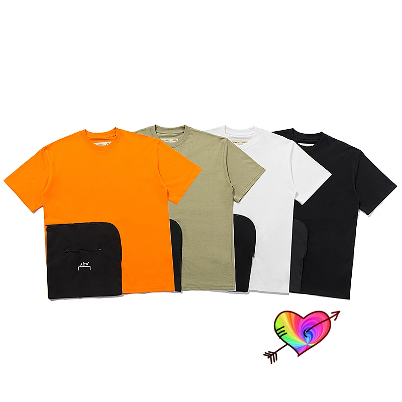 

2021 Zipper 3D Pocket A COLD WALL T-shirt Men Women High Quality A-COLD-WALL* Tee Inside Patch Logo ACW Tops Short Sleeve