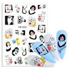 Новинка 2022, 3D наклейки для ногтей, манга для девочек, наклейки для ногтей, слайдер, абстрактные наклейки для лица, дизайн животных, модные маникюрные наклейки