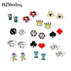 Акриловые серьги с изображением клоуна в виде карты покера, модные серьги из эпоксидной смолы, 2019