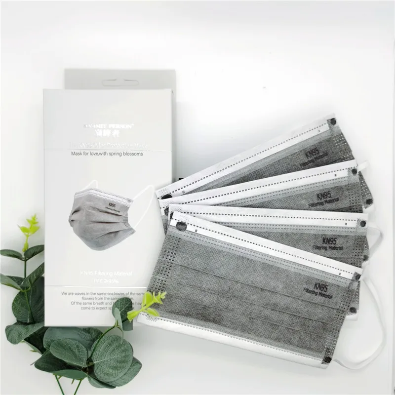 Респиратор Пылезащитный с активированным углем 20 шт./кор. CE KN95 5 слоев серый|Маски|