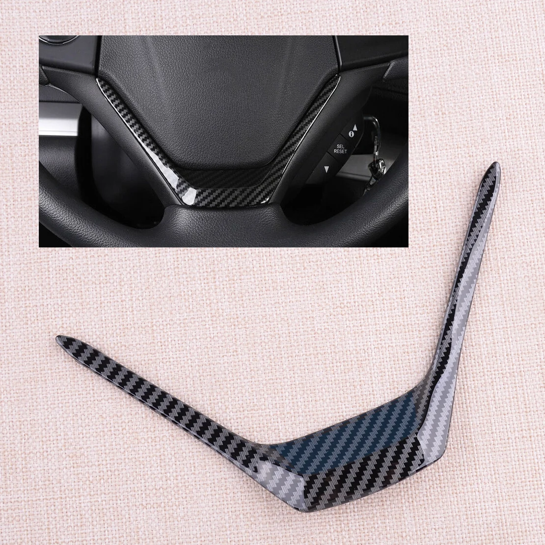 

Carbon Fiber Style Steering Wheel Cover Trim Fit For Honda CR-V CRV 2012 2013 2014 2015 2016
