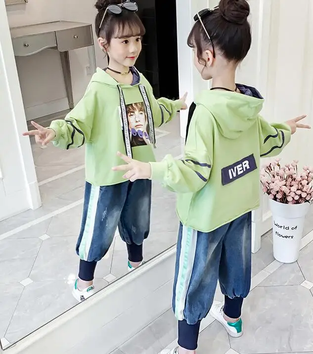 Осенняя одежда для девочек Новинка 2019 года красный костюм в западном стиле