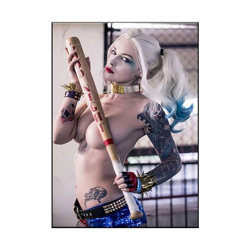 

Joker girl movie comics canvas paintings and posters, modern wall art pictures for family living room decoration