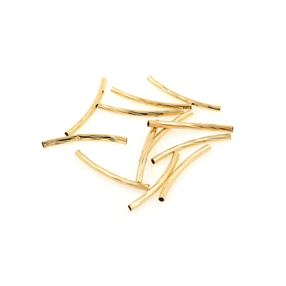 

10PCS Long Copper Curved Tube Beads for DIY Handmade Accessories For Jewelry Making