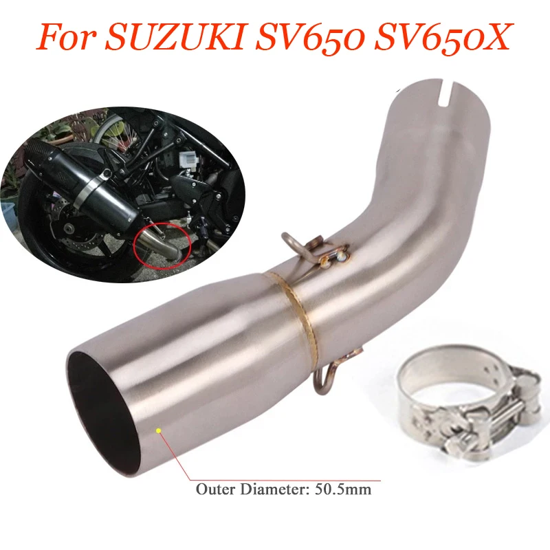 

2016 2017 2018 2019 2020 Motorcycle Escape Exhaust For SUZUKI SV650 SV650X SV650S Modified 51mm interface Middle Link Pipe
