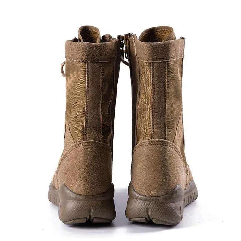 Зимние черные мужские армейские ботинки тактические из коровьей замши удобные