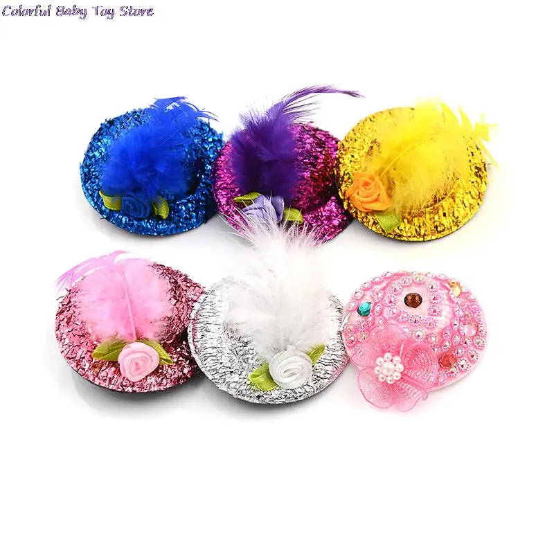 

1Pc Trendy Vintage Round Bowler Doll Hat Caps For 28-30cm Doll Headdressing Cotume Clothes Accessories