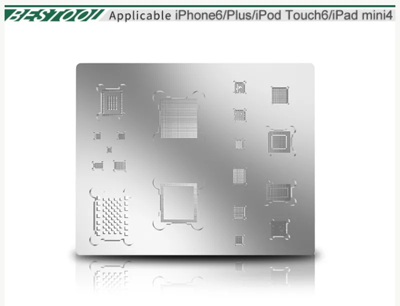

BEST 3D BGA steel net A8 A9 A10 A11 A12 for iphone 6 6P 7 8 8P X XR Directly Heated mobile phone BGA IC Reballing Stencil