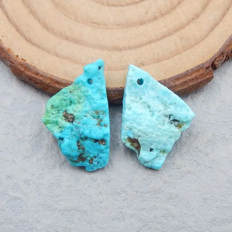 

Natural Semiprecious Stone Nugget Turquoise Handmade Earring Bead For Women 22x15x5mm 3g