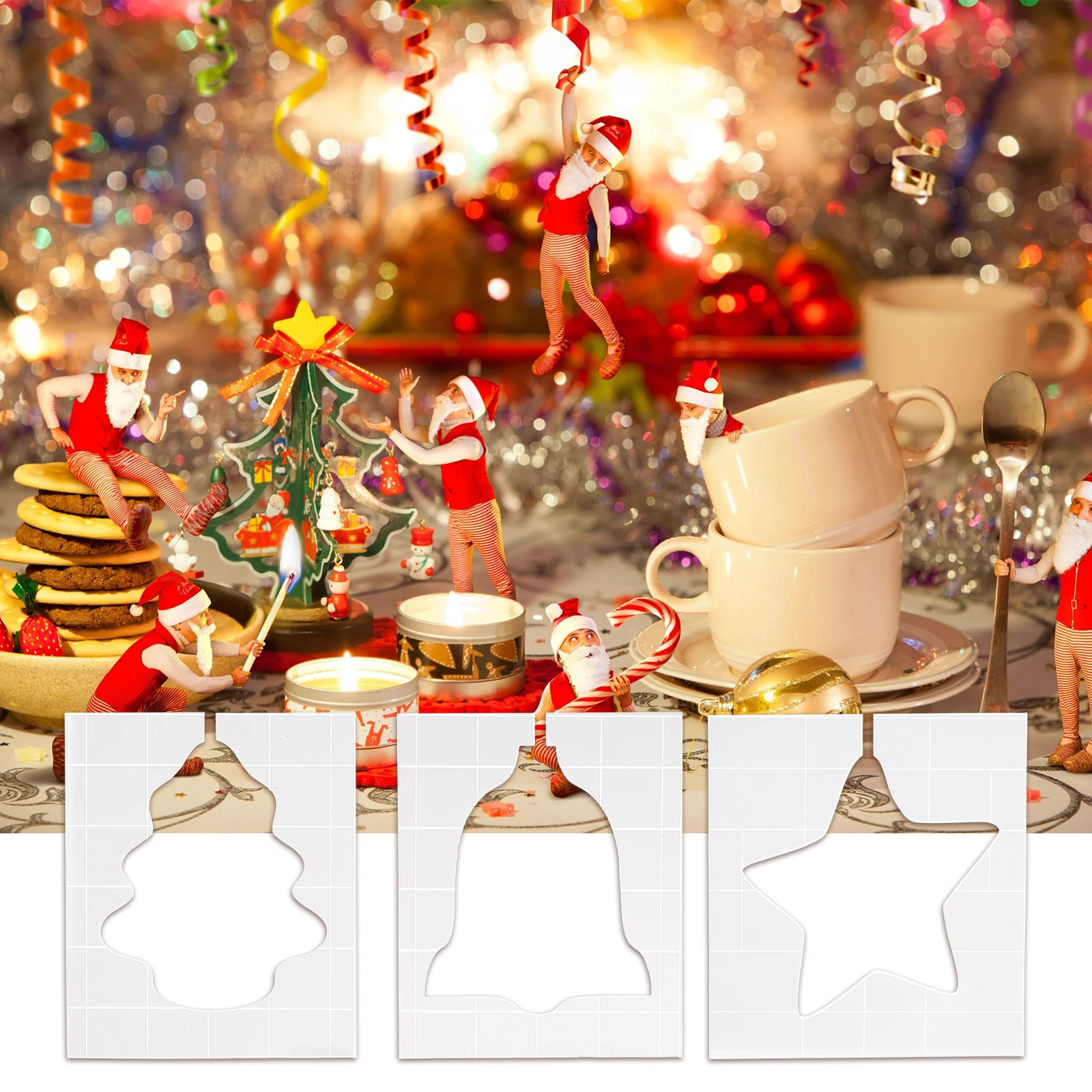 6pcs Christmas Motif Templates Sewing Ruler Multifunction Translucent Fabric Cut Mould Tool | Дом и сад