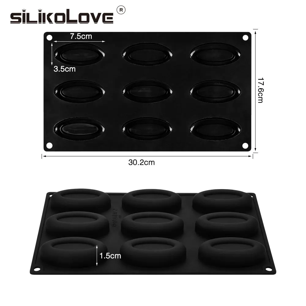 SILIKOLOVE DIY 9 силиконовые полости Мыло Форма для изготовления мыла 3D овальное мыло ручной работы Формы Ремесло