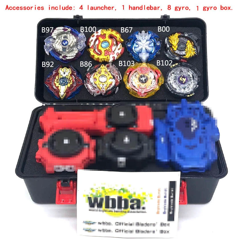 8pcs launcher box B148 Beyblade Burst Bey Blade игрушка металлическая Funsion Bayblade набор коробка для хранения с ручкой пусковая пластиковая коробка игрушки для детей - Цвет: 8pcs launcher box