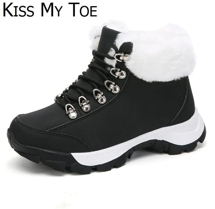 Теплые модные зимние меховые повседневные женские кроссовки из искусственной