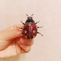 retro vintage enamel ladybug brooch men and women party clothing accessories insect beetle metal brooches