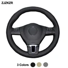 Цвета: черный, бежевый, серый, Автомобильное рулевое колесо крышка Обёрточная бумага ручного шитья для Volkswagen VW Transporter Caravelle Multivan T5 2009- 2014 2015