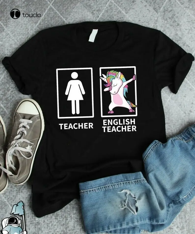 Новая футболка для учителей английского языка Веселая хлопковая модная забавная