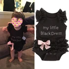 2021 одежда для маленьких девочек, комбинезоны для новорожденных, черный комбинезон для маленьких девочек, платье, Детский комбинезон с надписью, детский наряд, платье