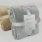 Однотонные сетчатые одеяла из кораллового флиса для кровати, флисовые одеяла и пледы
