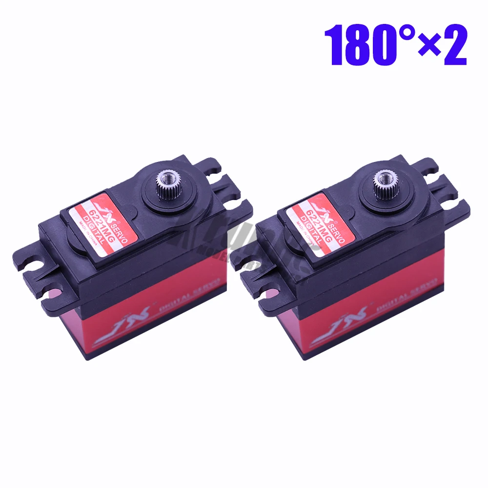 2 pcs 180 1/2/4 шт JX PDI-6221MG для детей до 20 кг по самой низкой цене, высокий крутящий момент цифровой сервопривод тигельные алюминиевые металлические шестерни для RC самолет, автомобиль, вертолет, части лодки - Цвет: 2 pcs 180