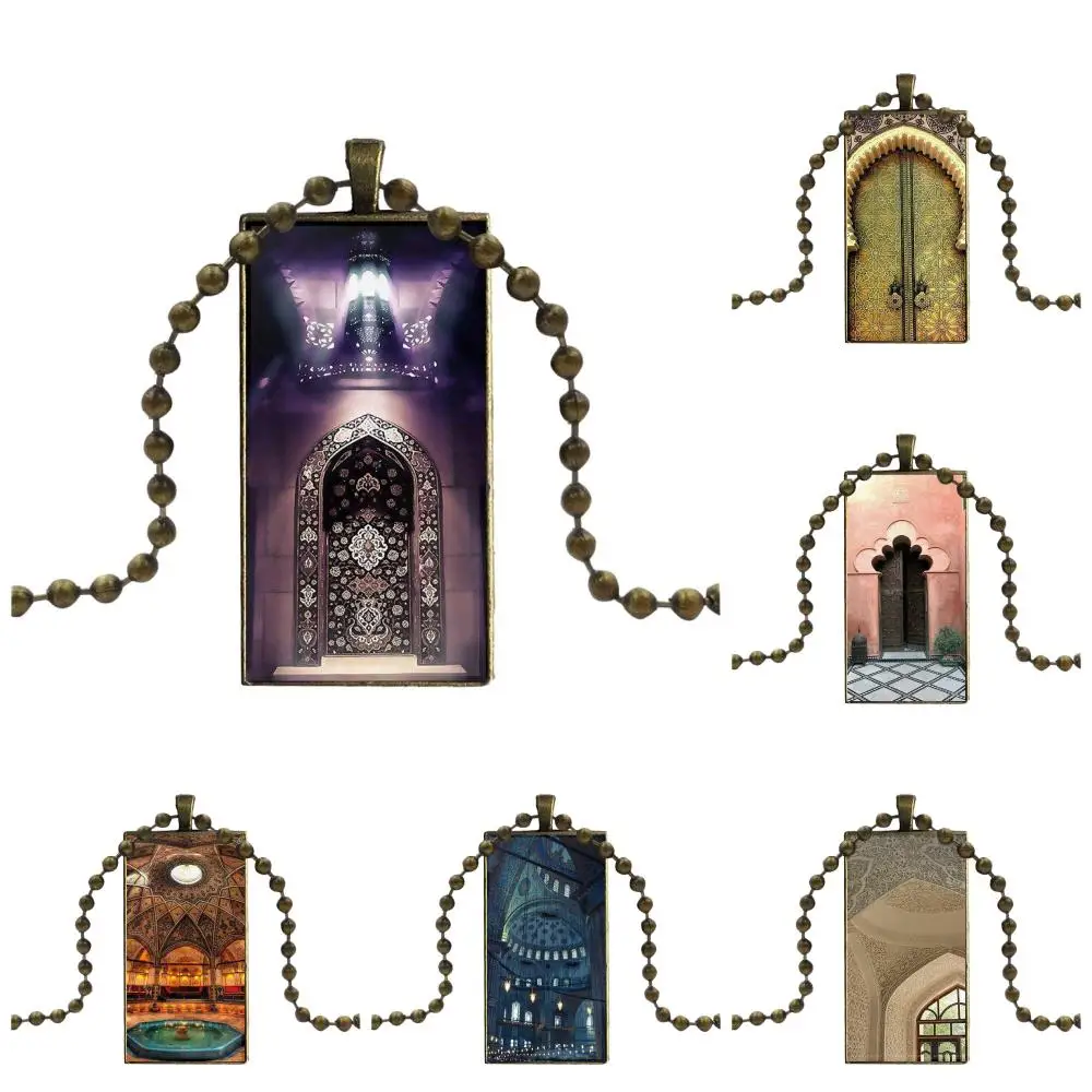 Стеклянный кабошон бронзового цвета с прямоугольной подвеской чокер ожерелье