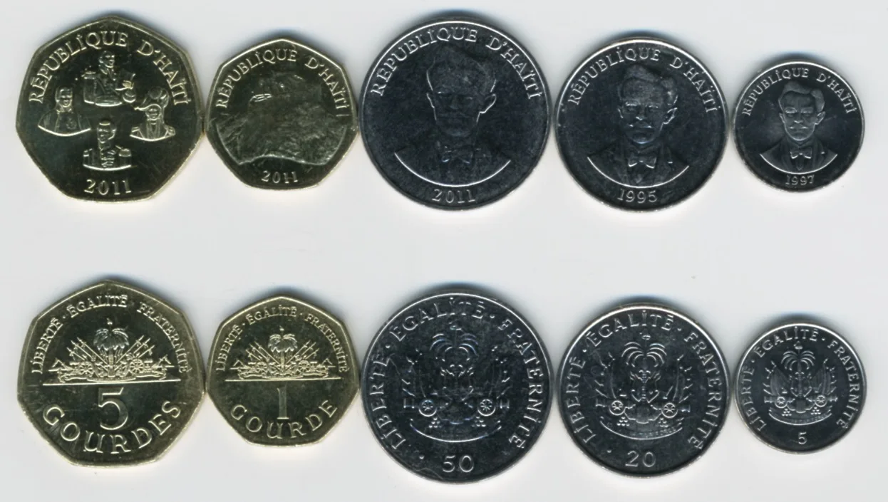 

Набор из 5 монет Гаити, 100% оригинальные коллекционные монеты UNC