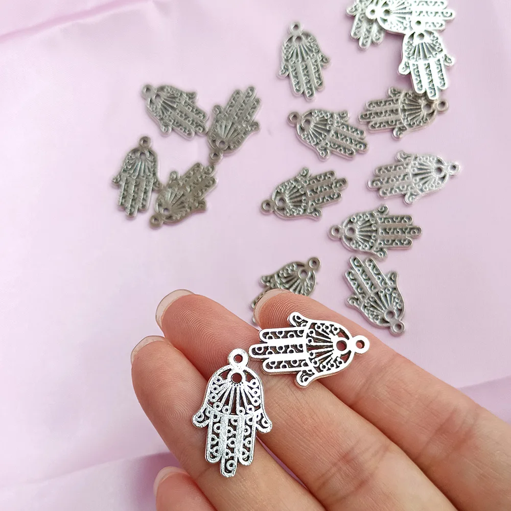 

10 шт. Подвески Хамса ладонь 20x15 мм Винтаж кулон DIY изготовление для ожерелья ручной работы браслет ювелирные аксессуары