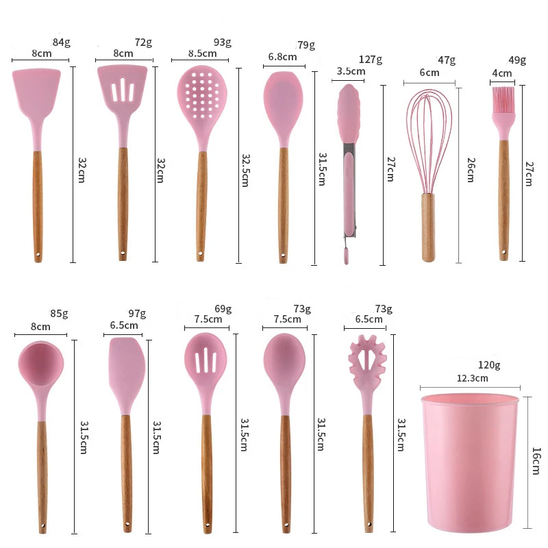 Advanced Silicone Kitchenware Set with Tweezers, Spatula, Spoon, and Oil Scraper Cooking Utensils Appliances Kitchen Tool